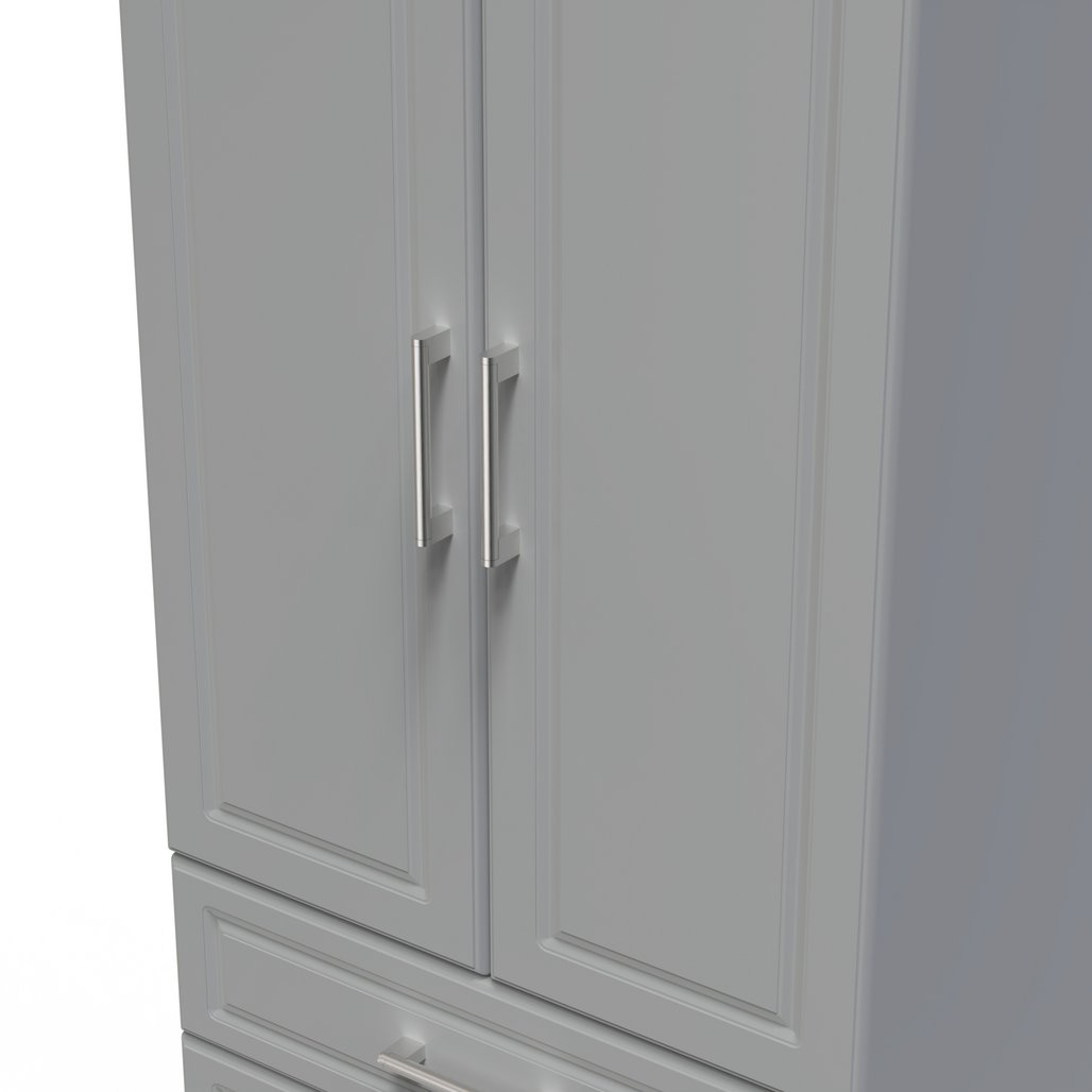 Kent 2 Drawer 2 Door Double Wardrobe with Oak Top