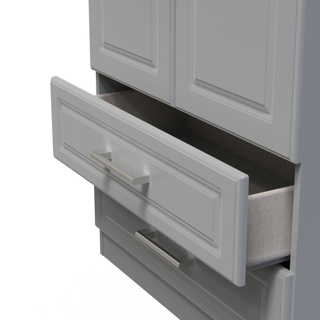 Kent 2 Drawer 2 Door Double Wardrobe, 3 Drawer Bedside & 3 Drawer Deep Chest of Drawers