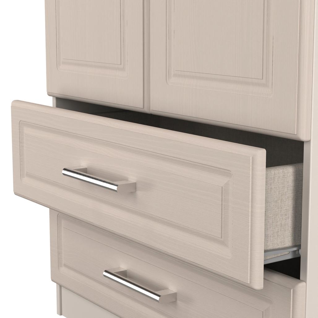 Kent 2 Drawer 2 Door Double Wardrobe with Oak Top