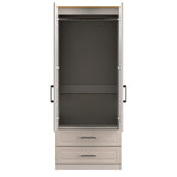 Kent 2 Drawer 2 Door Double Wardrobe with Oak Top