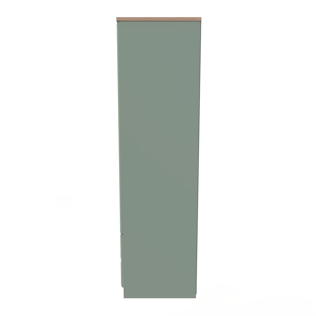 Kent 2 Drawer 2 Door Double Wardrobe with Oak Top