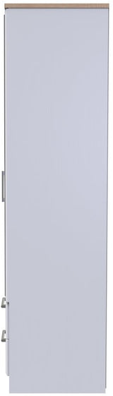 Kent Mirrored 2 Door 2 Drawer Double Wardrobe with Oak Top