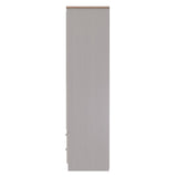 Kent Tall Mirrored 2 Door 2 Drawer Double Wardrobe with Oak Top