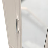 Kent Tall Mirrored 2 Door 2 Drawer Double Wardrobe with Oak Top