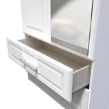 Kent Tall Mirrored 2 Door 2 Drawer Double Wardrobe with Oak Top