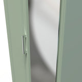 Kent Tall Mirrored 2 Door Double Wardrobe with Oak Top