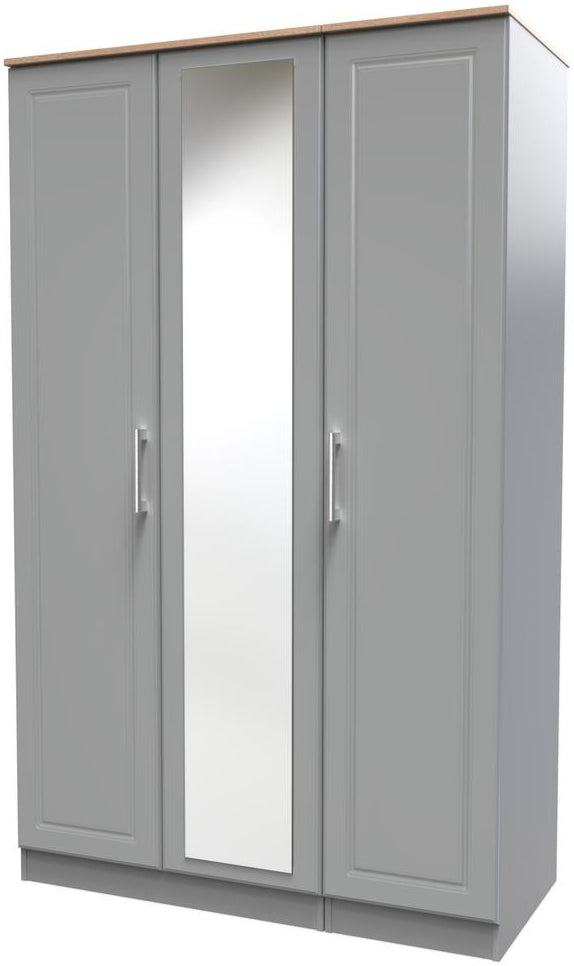 Kent Mirrored 3 Door Triple Wardrobe