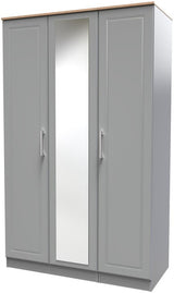 Kent Mirrored 3 Door Triple Wardrobe