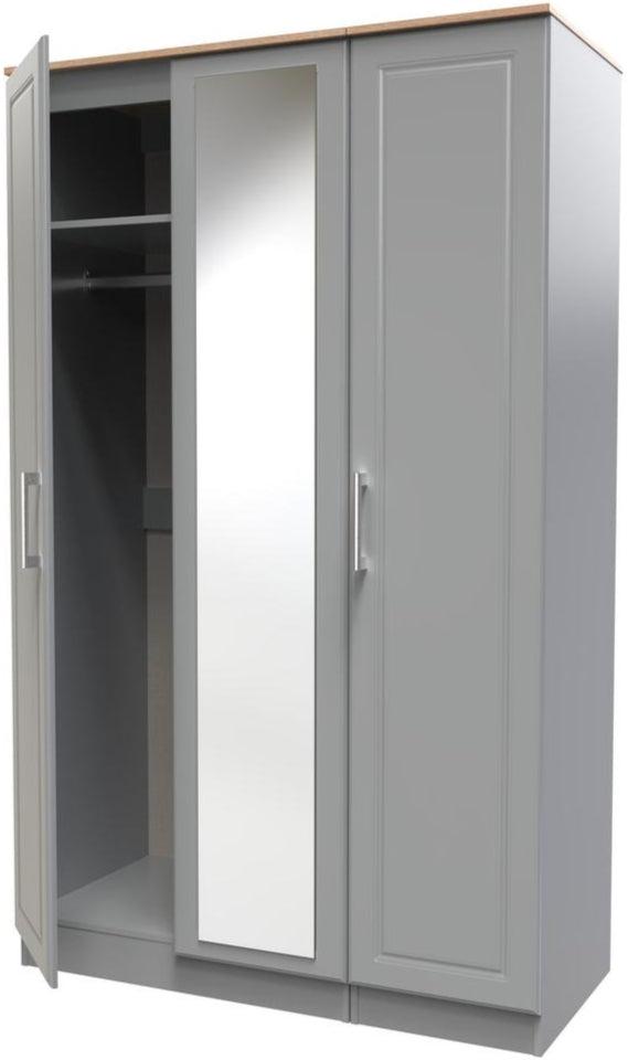 Kent Mirrored 3 Door Triple Wardrobe