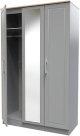 Kent Mirrored 3 Door Triple Wardrobe