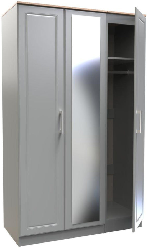 Kent Mirrored 3 Door Triple Wardrobe