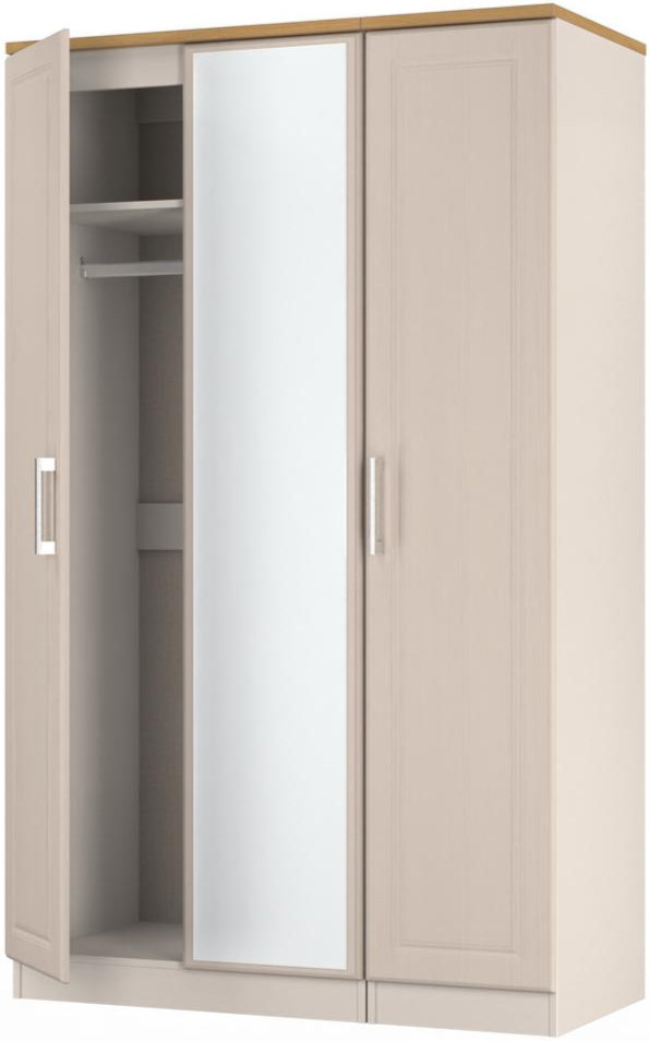 Kent Mirrored 3 Door Triple Wardrobe