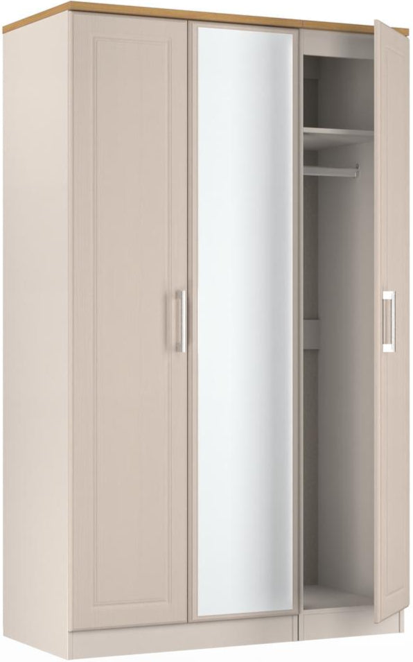 Kent Mirrored 3 Door Triple Wardrobe