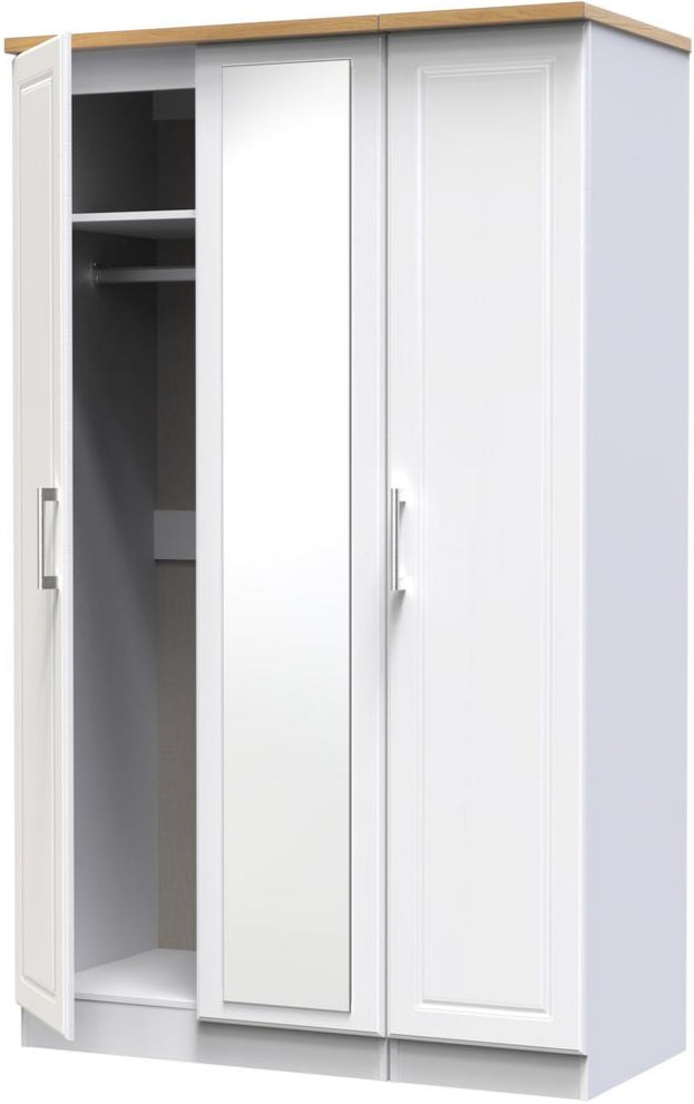Kent Mirrored 3 Door Triple Wardrobe