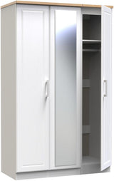Kent Mirrored 3 Door Triple Wardrobe