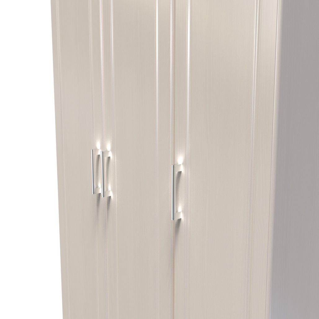 Kent Tall 3 Door Triple Wardrobe with Oak Top