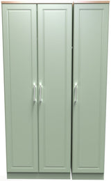 Kent Tall 3 Door Triple Wardrobe with Oak Top