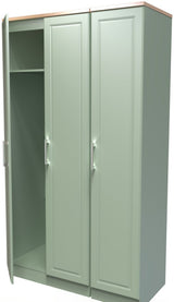 Kent Tall 3 Door Triple Wardrobe with Oak Top