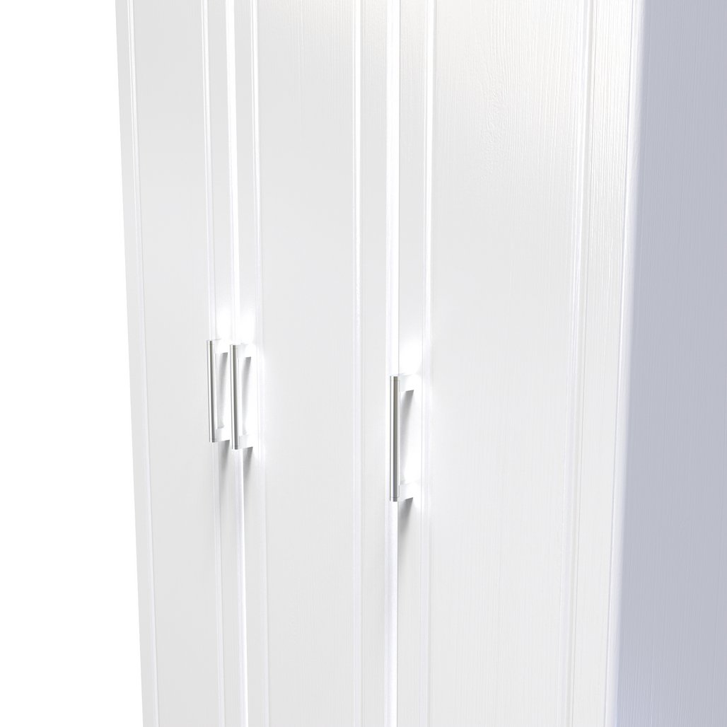 Kent Tall 3 Door Triple Wardrobe with Oak Top