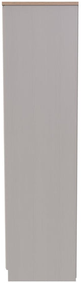 Kent Tall Mirrored 3 Door Triple Wardrobe with Oak Top