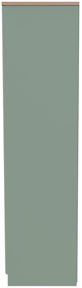 Kent Tall Mirrored 3 Door Triple Wardrobe with Oak Top