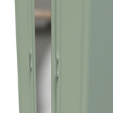 Kent Tall Mirrored 3 Door Triple Wardrobe with Oak Top