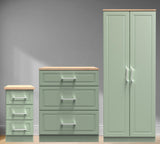 Kent 2 Door Double Wardrobe, 3 Drawer Bedside & 3 Drawer Deep Chest of Drawers