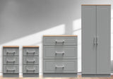 Kent 2 Door Double Wardrobe, 3 Drawer Bedsides & 3 Drawer Deep Chest of Drawers
