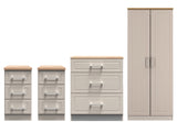 Kent 2 Door Double Wardrobe, 3 Drawer Bedsides & 3 Drawer Deep Chest of Drawers