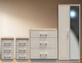 Kent 2 Door Mirrored Double Wardrobe, 3 Drawer Bedsides & 3 Drawer Deep Chest of Drawers