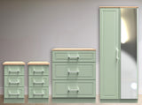 Kent 2 Door Mirrored Double Wardrobe, 3 Drawer Bedsides & 3 Drawer Deep Chest of Drawers