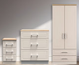 Kent 2 Drawer 2 Door Double Wardrobe, 3 Drawer Bedside & 3 Drawer Deep Chest of Drawers