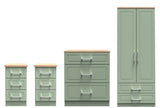Kent 2 Drawer 2 Door Double Wardrobe, 3 Drawer Bedsides & 3 Drawer Deep Chest of Drawers