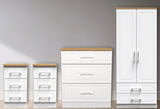 Kent 2 Drawer 2 Door Double Wardrobe, 3 Drawer Bedsides & 3 Drawer Deep Chest of Drawers