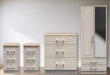 Kent 2 Drawer 2 Door Mirrored Double Wardrobe, 3 Drawer Bedsides & 3 Drawer Deep Chest of Drawers