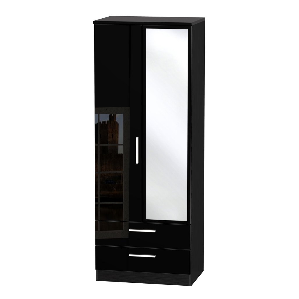 Knightsbridge Tall 2 Door 2 Drawer Double Mirrored Wardrobe