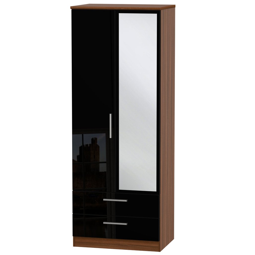 Knightsbridge Tall 2 Door 2 Drawer Double Mirrored Wardrobe