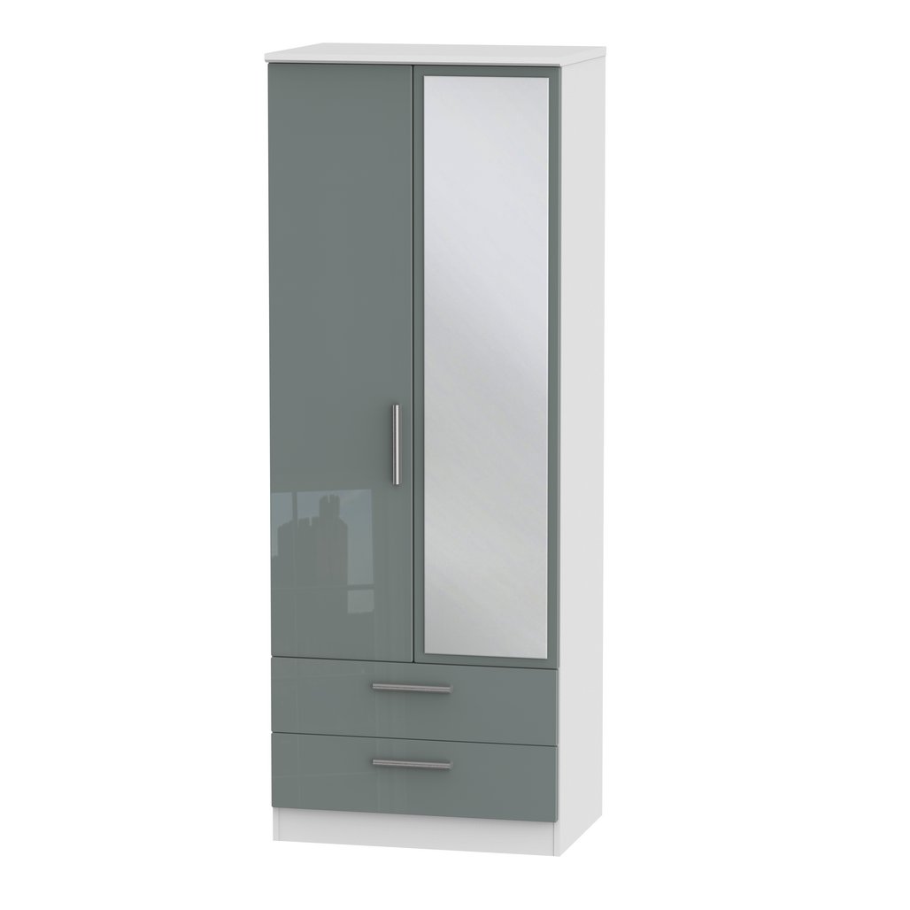 Knightsbridge Tall 2 Door 2 Drawer Double Mirrored Wardrobe