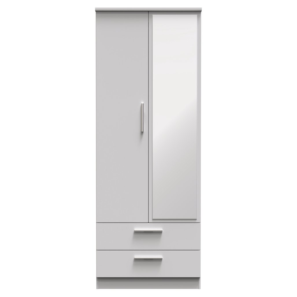 Knightsbridge Tall 2 Door 2 Drawer Double Mirrored Wardrobe