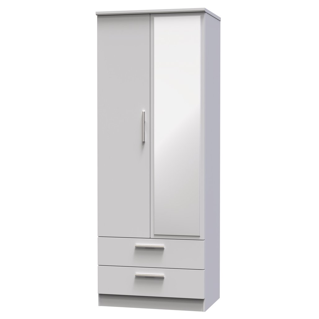 Knightsbridge Tall 2 Door 2 Drawer Double Mirrored Wardrobe