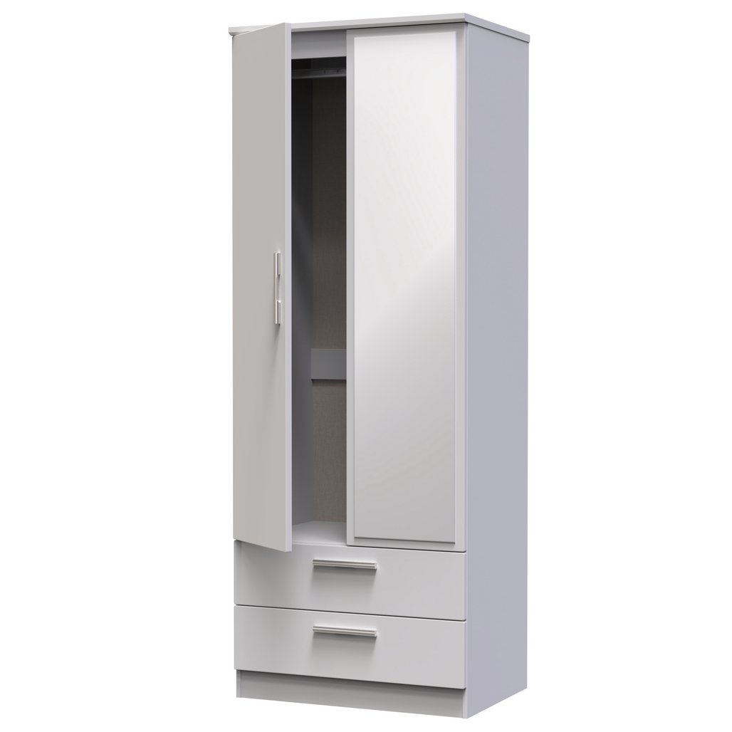 Knightsbridge Tall 2 Door 2 Drawer Double Mirrored Wardrobe