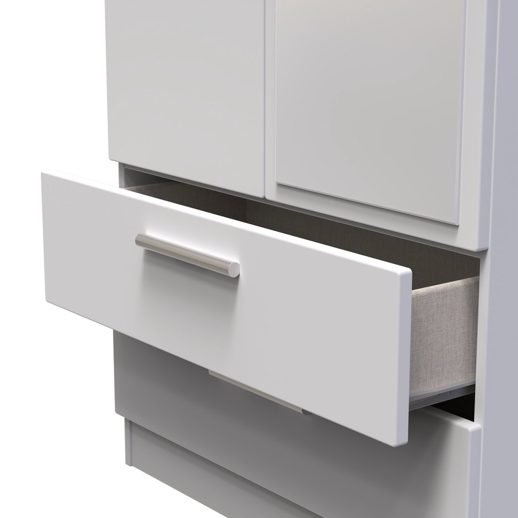 Knightsbridge Tall 2 Door 2 Drawer Double Mirrored Wardrobe