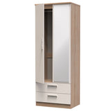 Knightsbridge Tall 2 Door 2 Drawer Double Mirrored Wardrobe