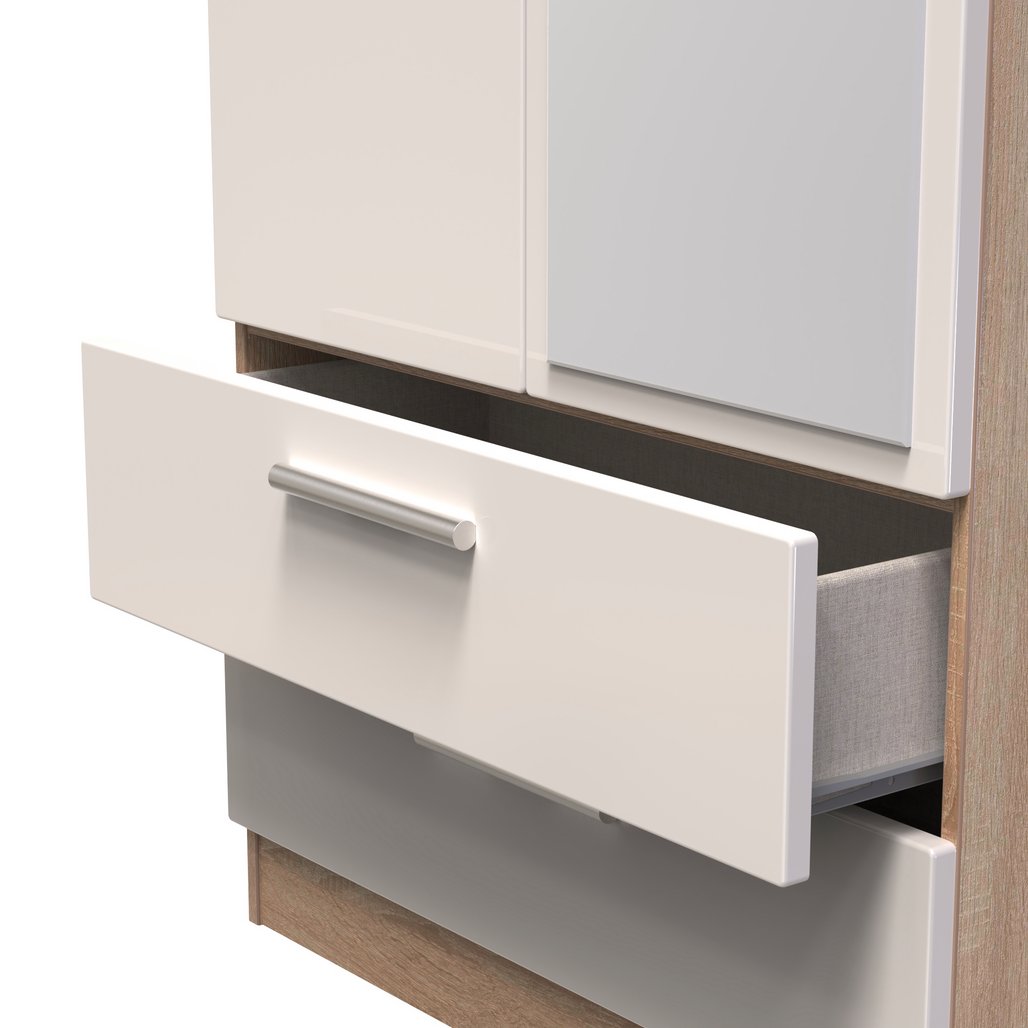 Knightsbridge Tall 2 Door 2 Drawer Double Mirrored Wardrobe