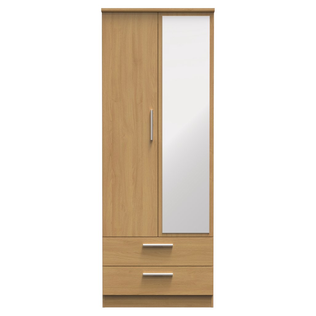 Knightsbridge Tall 2 Door 2 Drawer Double Mirrored Wardrobe