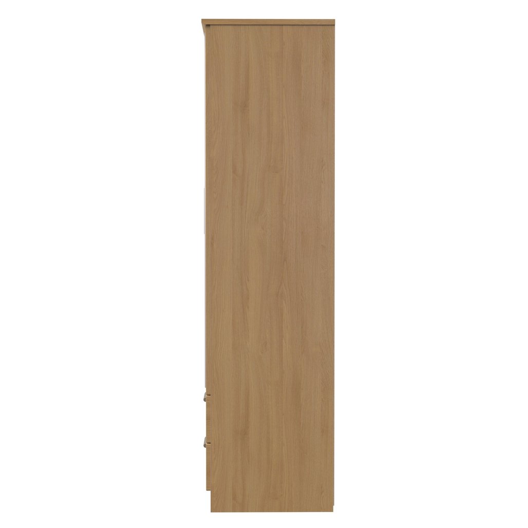 Knightsbridge Tall 2 Door 2 Drawer Double Mirrored Wardrobe