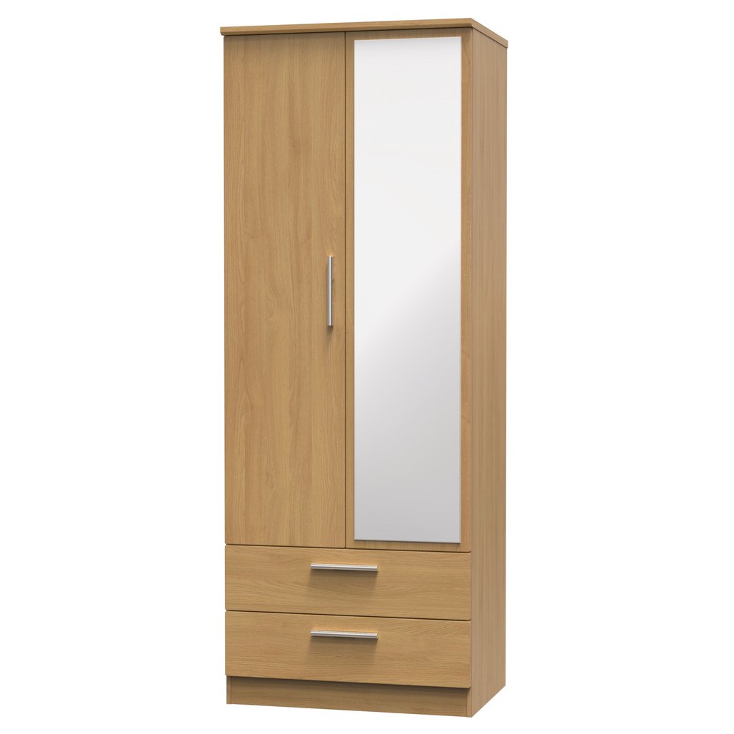 Knightsbridge Tall 2 Door 2 Drawer Double Mirrored Wardrobe