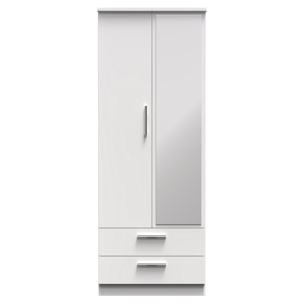 Knightsbridge Tall 2 Door 2 Drawer Double Mirrored Wardrobe