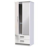 Knightsbridge Tall 2 Door 2 Drawer Double Mirrored Wardrobe