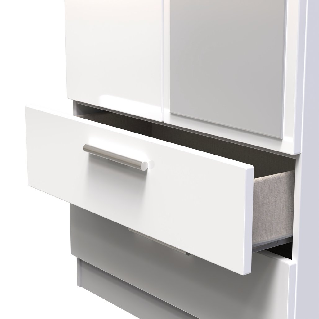Knightsbridge Tall 2 Door 2 Drawer Double Mirrored Wardrobe